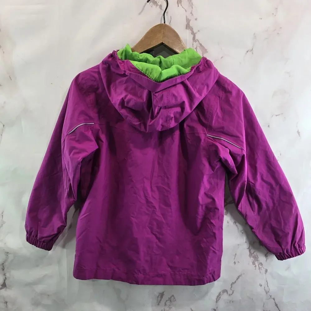 Marmot Jacket Girls Medium 10 12 Pink Green Youth Rain Coat Shell Waterproof